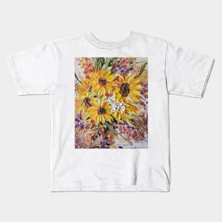 Sun Flower Love, Sun Flowers, Abstract Flowers, Yellow Flowers, Sun Flower Painting, Floral Decor, Yellow Flowers Decor Kids T-Shirt